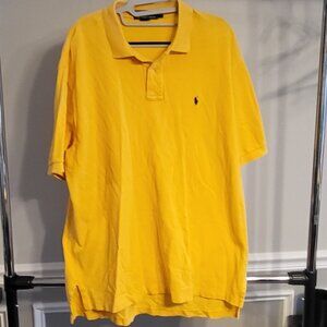 Polo Ralph Lauren Gold Polo Shirt Mens XL Purple Embroidered Logo